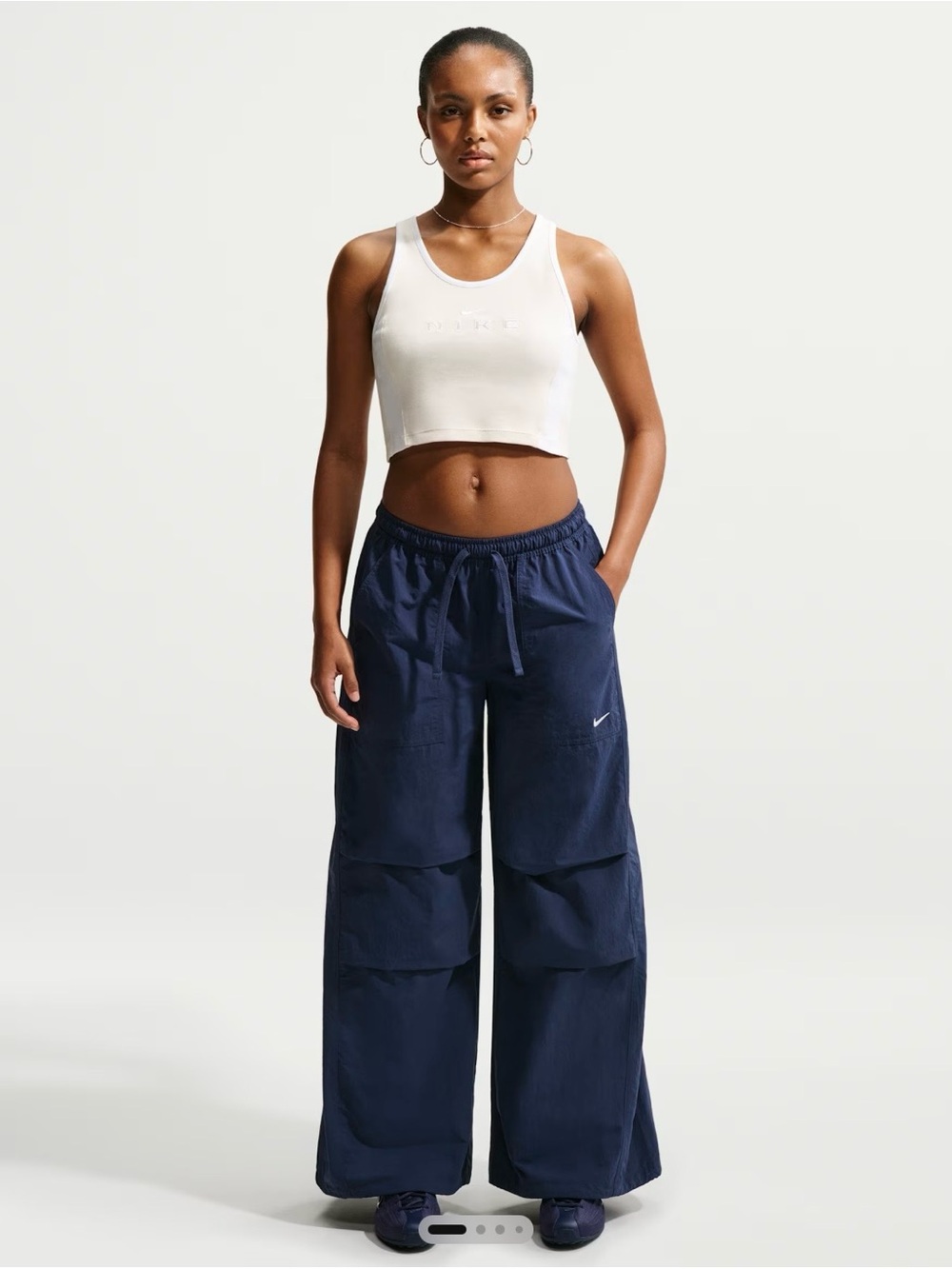 Nike Women's Navy Wide-Leg Utility Pants - Picture 1 of 3